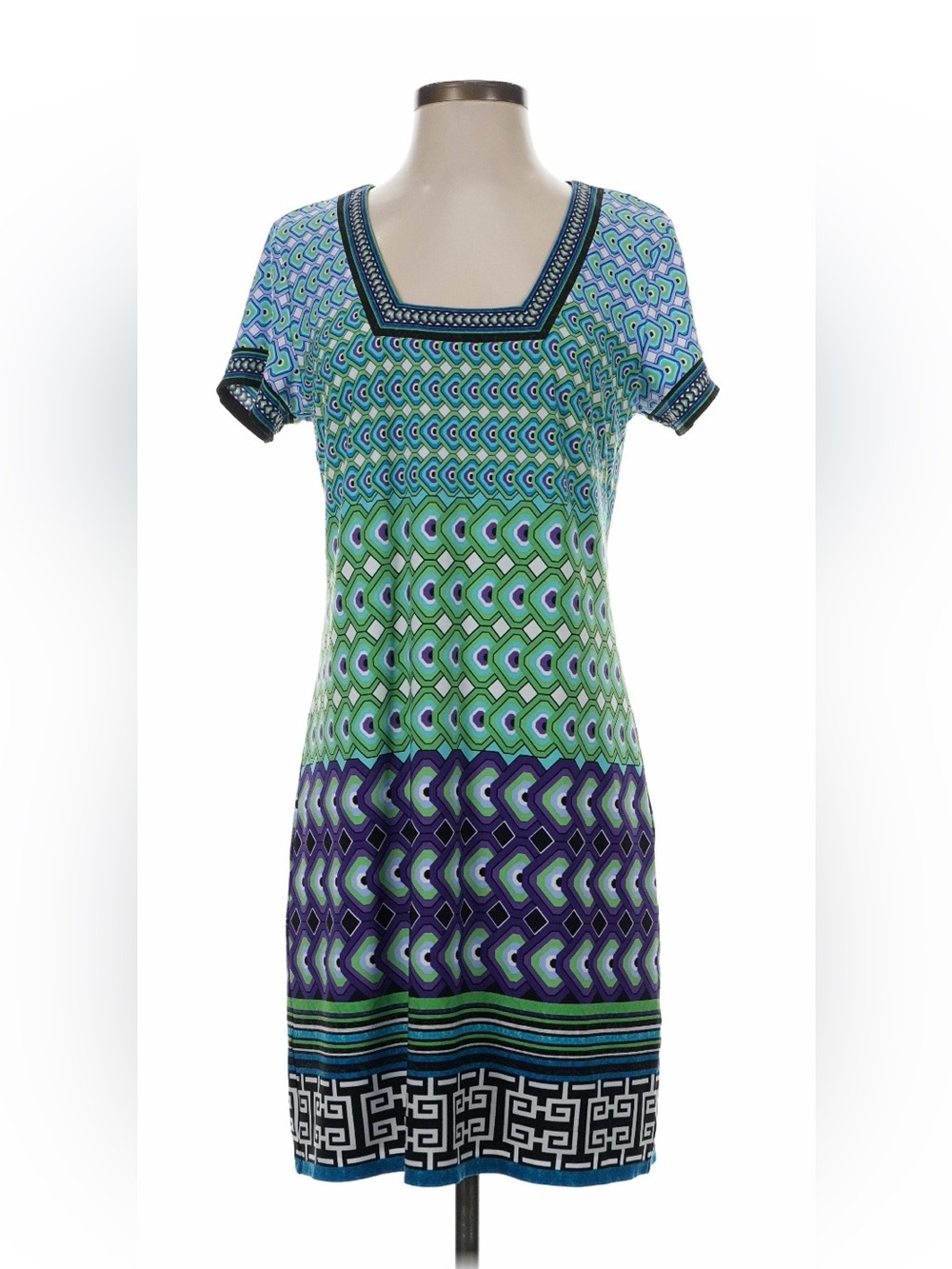 Laundry by Shelli Segal Geometric Short Sleeve Dress